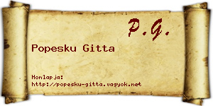 Popesku Gitta névjegykártya